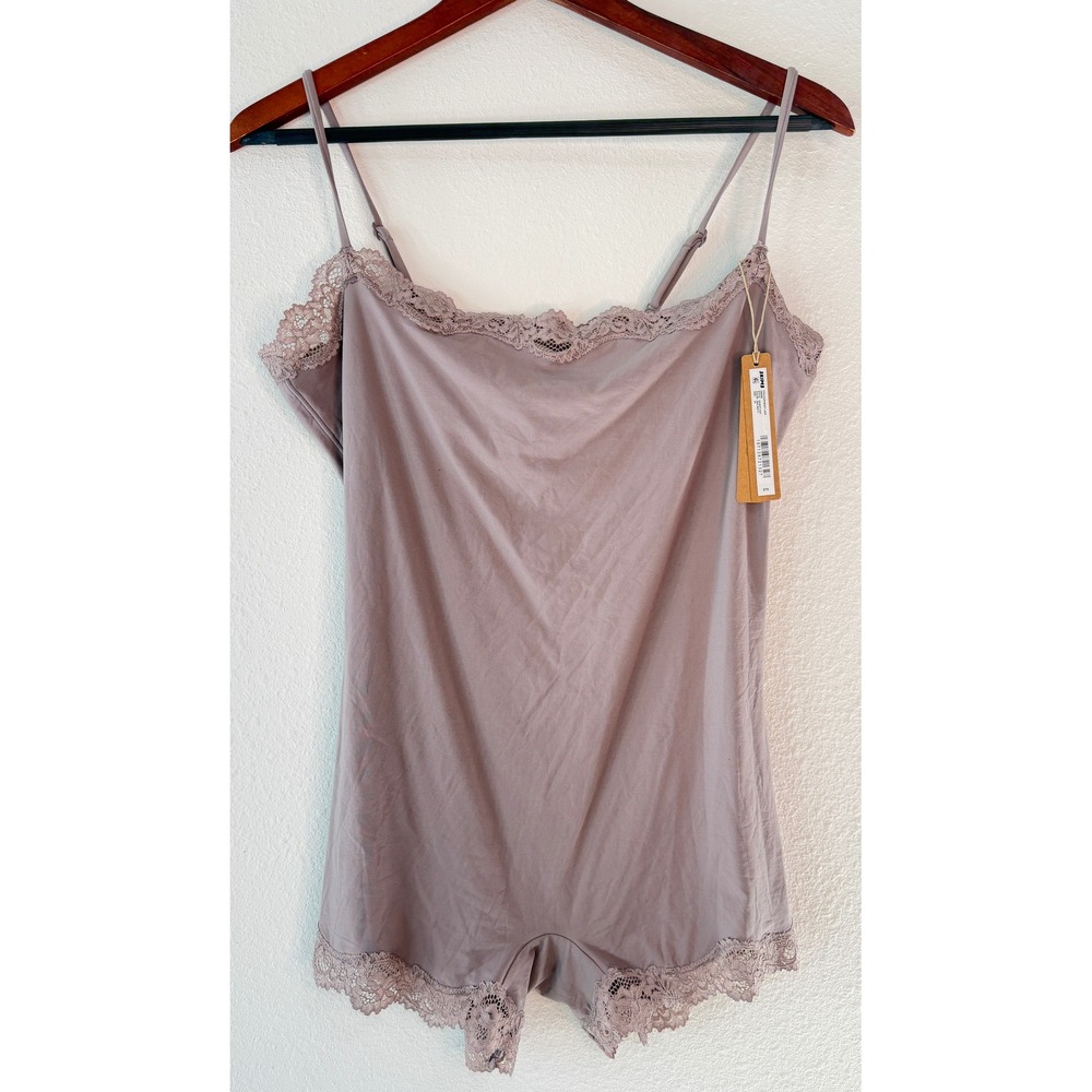 Skims Fits Everybody Lace Trim Romper Zinc Bodysuit Loungewear Sleep NWT 2X